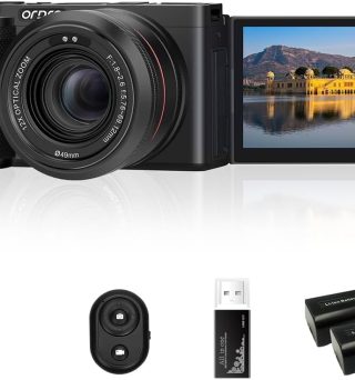 ORDRO G730 5K Mirrorless Camera 12x Optical Zoom, 3.2" Vari-Angle Touchscreen, Auto/Manual Focus for Vlogging and Photography