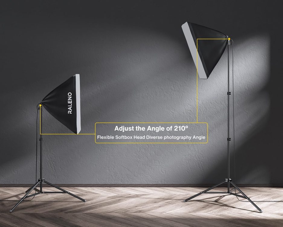 RALENO Photography Lighting Kit, 8.5 x 10 ft Backdrop Stands with Green Screen, Softbox and Umbrella with 5500 K, 97CRI, LED Bulbs, 3 Color Backdrops for Photo Studio Equipment, Portrait Product Shoot - Image 3