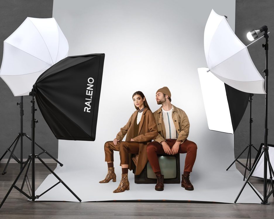 RALENO Photography Lighting Kit, 8.5 x 10 ft Backdrop Stands with Green Screen, Softbox and Umbrella with 5500 K, 97CRI, LED Bulbs, 3 Color Backdrops for Photo Studio Equipment, Portrait Product Shoot - Image 7